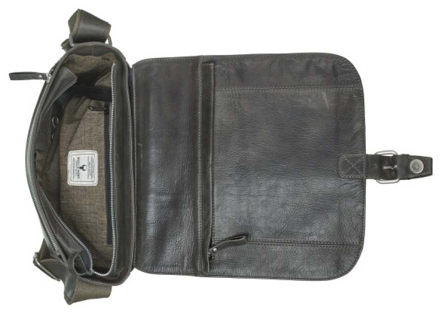 TWENTY FIVE ZIPPER ANTIGO GREY - Messenger Bag